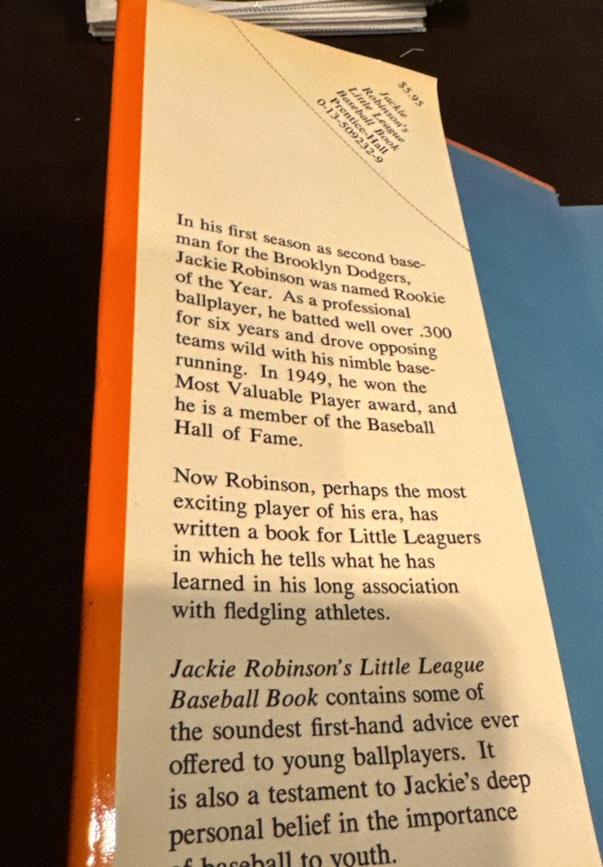 1972 Jackie Robinson Little League Baseball Book Black American Vintage
