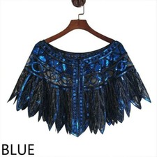 Women Sequin Cape Bolero Mesh Lace Shawl Wrap Poncho Wedding Bridal Shiny