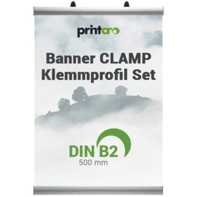 MARKENLOS Banner Clamp Klemmprofil Set/Klemmschien/ DIN B2 50 cm