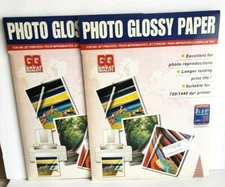Photo Glossy Paper 8.5 x 11 Letter Inkjet Photo Paper Lot X2 = 2 Pack 40 Sheets