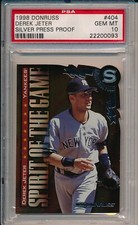 1998 DONRUSS DEREK JETER SILVER PRESS PROOF #404 PSA 10 GEM MINT YANKEES ATG!!!