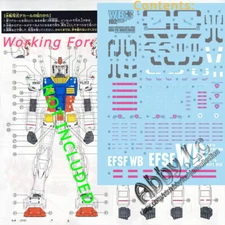 for 1/48 Mega Size RX-78 MSM RX-78 UV Light-Reactive Water Slide Caution Decal