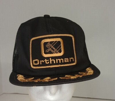 Vintage Orthman Patch Snapback Black Gold Leaf Pattern K Products Unique