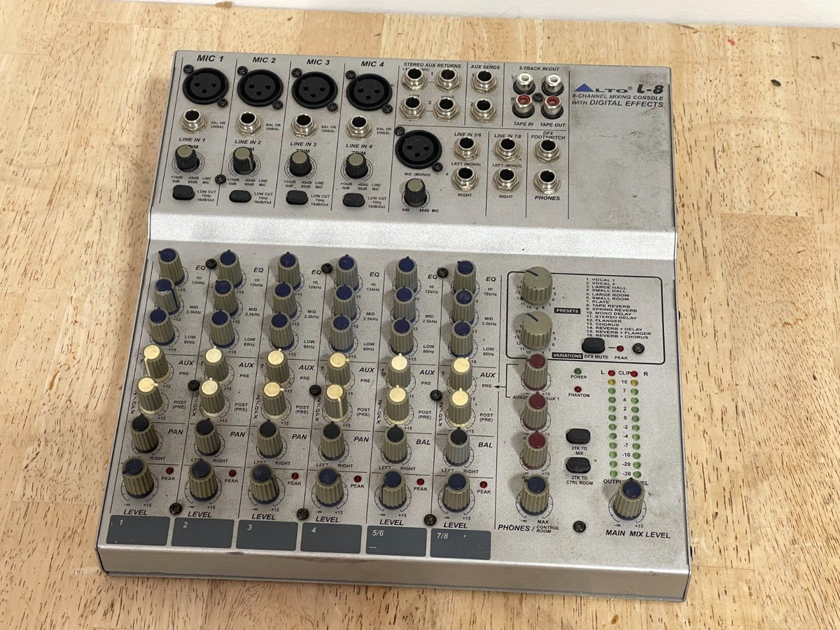 Alto Professional L-8 8-Channel Mixer | 8 Channels | 4 Mic Inputs