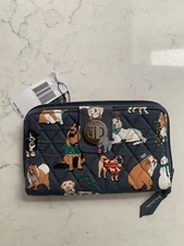 VERA BRADLEY Turnlock & Zip Wallet - Holiday Dogs Best of Show Beagle - Poodle