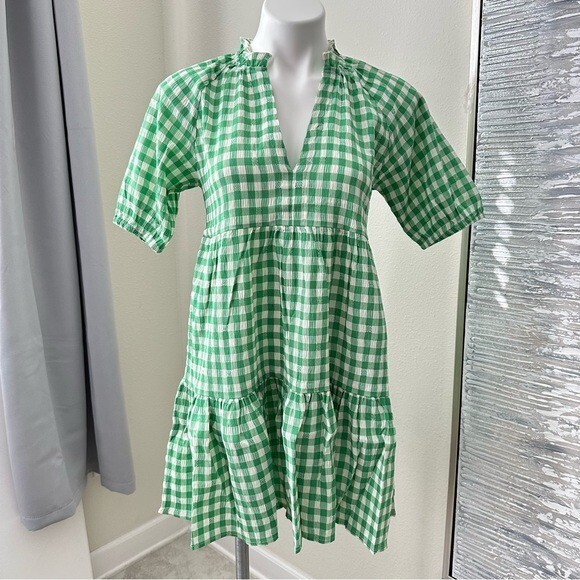 green emerald velvet dress Tabor Tennis Dress (Women's) in Grass Court Green Gingham Green Gingham / Xs