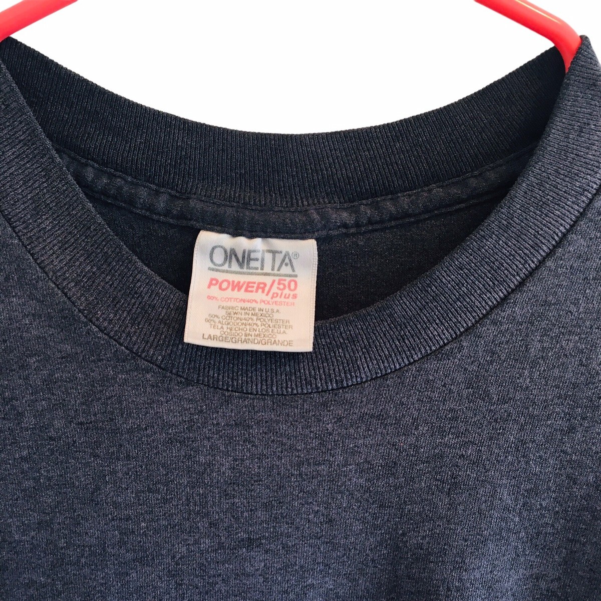 トップス ONEITA x Fort General Store Power Tee Vtg Funny Oneita Power Mens Large T-shirt White Single