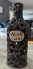 Wine Cork Ceramic Weaved And Floral Holder Large Mouth for Wine or Bourbon Corks