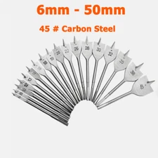 6mm - 50mm Flat Wood Bit Hole Saw Woodworking Spade Drill Hex Shank Machine Bits