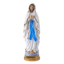 Betende Maria Figur Wei&szlig;-Blau Muttergottes-Maria Figur Goldverziert