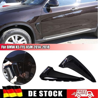 Schwarz Kotflügel Lufteinlässe Kiemen Grill Abdeckung Für BMW X5 X5M F15 14-18