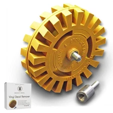 4 Inch Decal Eraser Wheel - Easily Remove Car Stickers, Adhesive, Glass, Meta...