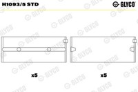 Glyco Kurbelwellenlager H1093/5 STD FüR TX TD27 Ford UNS Nissan UDS F22 BMC LTI