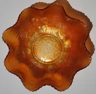 Vintage Dragon and Strawberry Carnival Glass Bowl