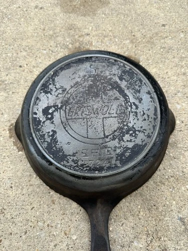 Antique 1906-1916 GRISWOLD Cast Iron 5 Heat Ring Erie 724L Skillet Pan Vintage