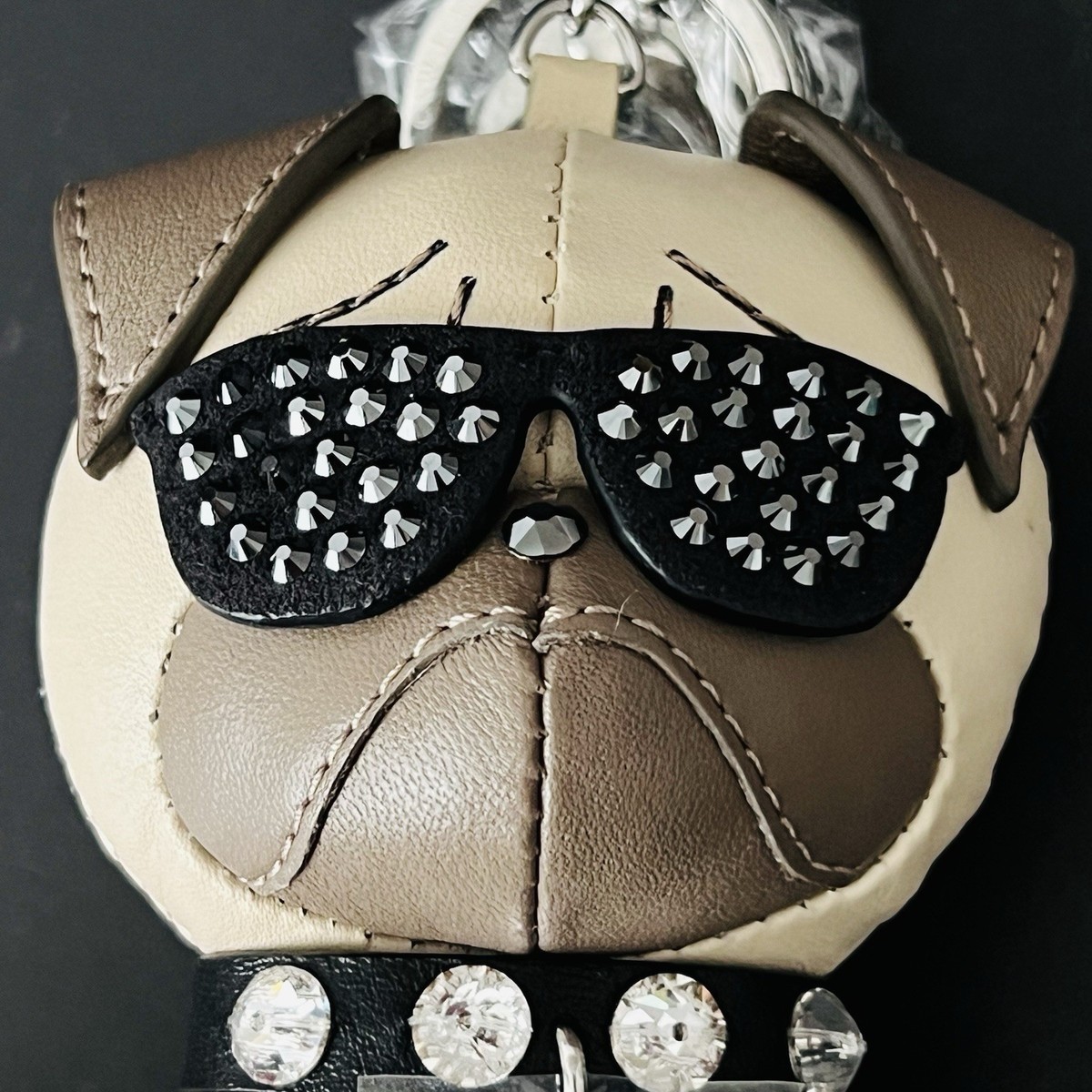 Swarovski Crystal Roxie Pug Dog Bag Charm Keychain Charm 5352888