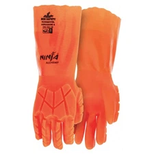 MCR SAFETY N2658HVOXL Chemical Resistant Glove,XL,Orange,PR 60HR10