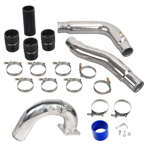 Polished Aluminum Intercooler Pipe & Boot Kit For 03-07 Dodge Ram 5.9L Cummins