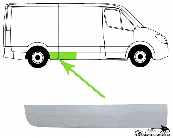 Reparaturblech KotflüGel Hinten FüR Mercedes, VW Verzinkt Rechts Hinten Ab 02.95-image