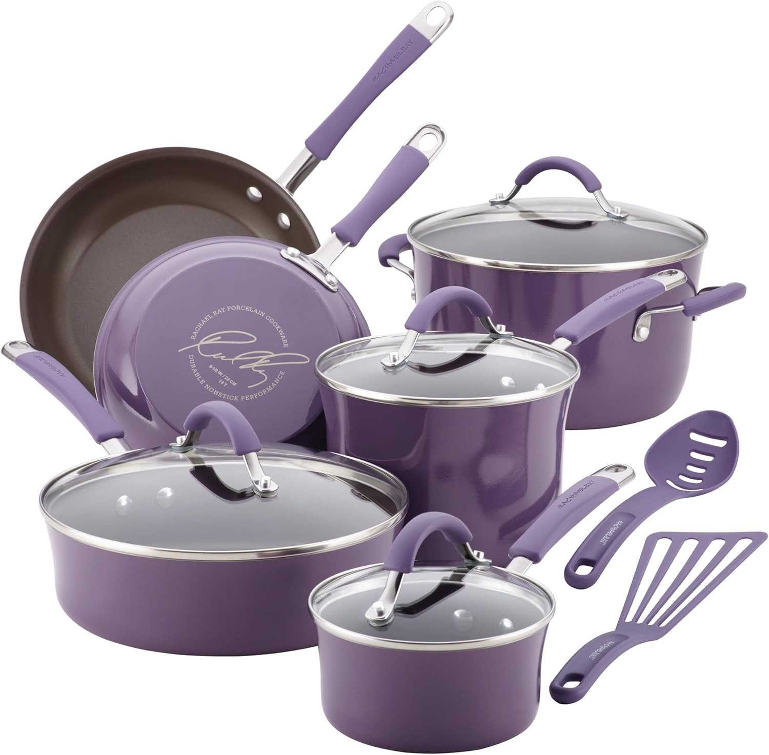 16802 Rachael Ray Cucina Nonstick Cookware Pots and Pans Set, 12 Piece