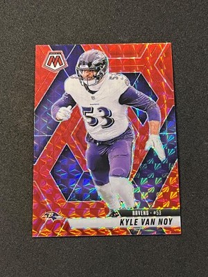 2025 Panini Mosaic Football Kyle Van Noy Red Mosaic Prizm #13 - Baltimore Ravens