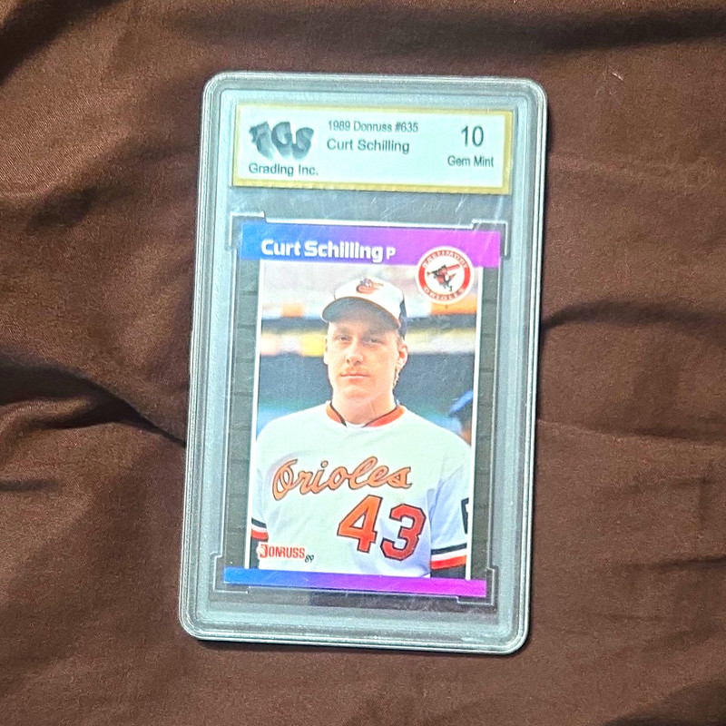 Donruss 1989 Curt Schilling Rookie #635 FGS 10 Graded Orioles MLB Card