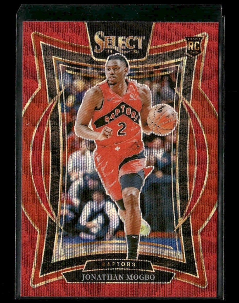 2024-25 Panini Select Jonathan Mogbo #87 Concourse Red Wave Prizm RC Raptors