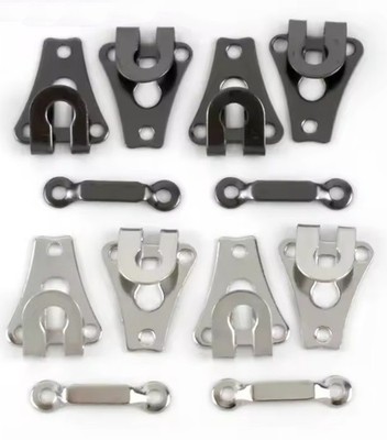 4er-Set Hosenhaken mit Steg Verschluss Klammer Knopf Rockhaken Ösen