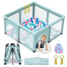Foldable Baby Playpen 50X50Inch, Playpen for Babies and Toddlers with 50 PCS Oc