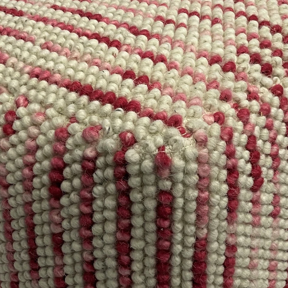 Zoey Maroon Woven Cube Pouf Ottoman - Modern Home Decor - Image 2 of 4