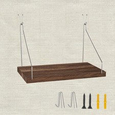 Fabric Wall Cubicle Shelf with Hooks for Work Decor, 11.8''x6'' Wooden Cubicl...