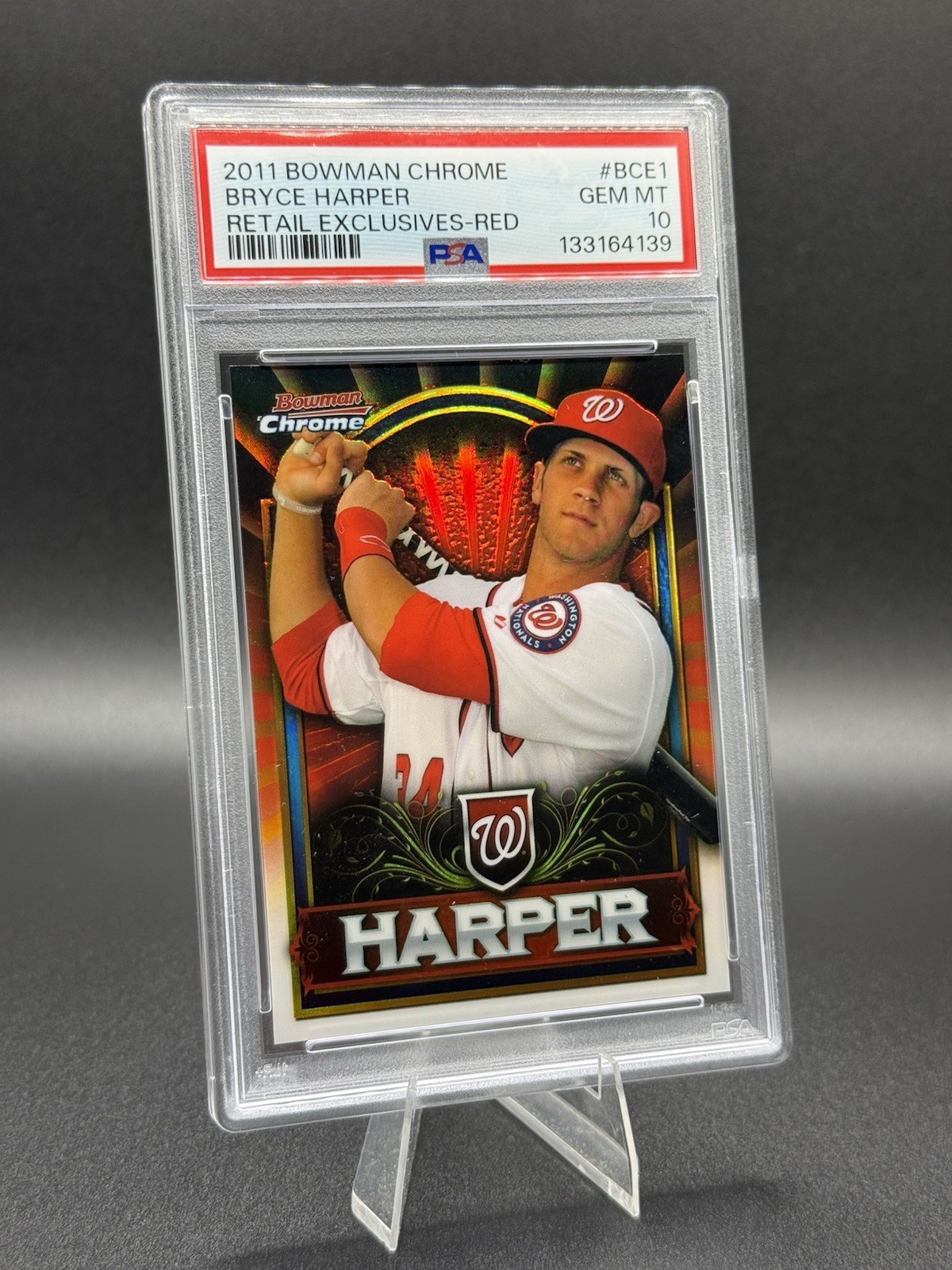 2011 Bowman Chrome Bryce Harper Retail Exclusives BRYCE HARPER Red PSA 10 ✅ view 2
