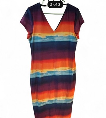 Bold Elements . Gorgeous Sunset Print Dress SZ Lg