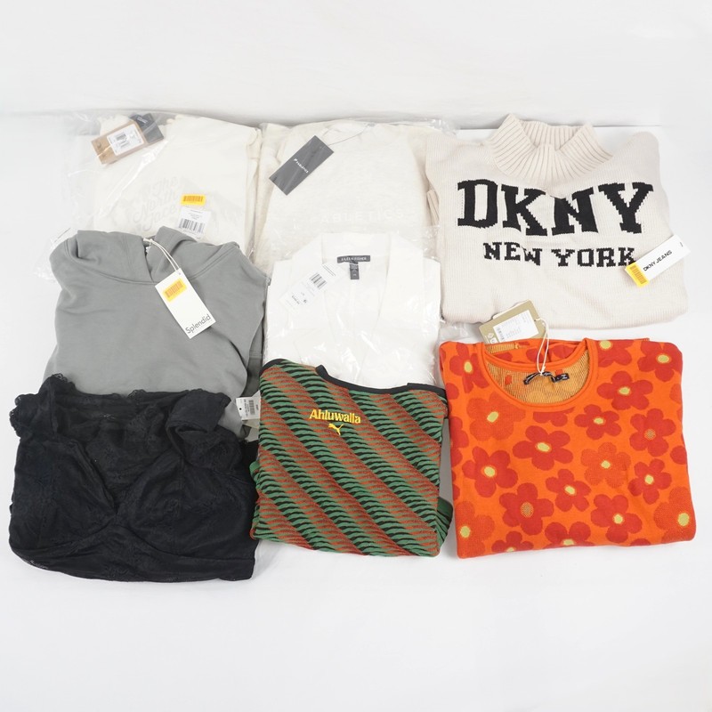 DKNY, Puma, The North Face & More Assorted Tops/Sweaters- Women's Large Lot of 8