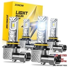 White 9005 9006 Fog Light Bulbs Combo - 10X Brighter 120000LM 6500K - 4 Pack