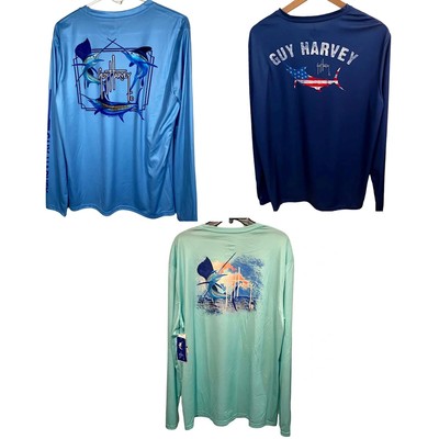 Guy Harvey Men's Performance Long Sleeve Sailfish Marlin Sun Protection Shirt