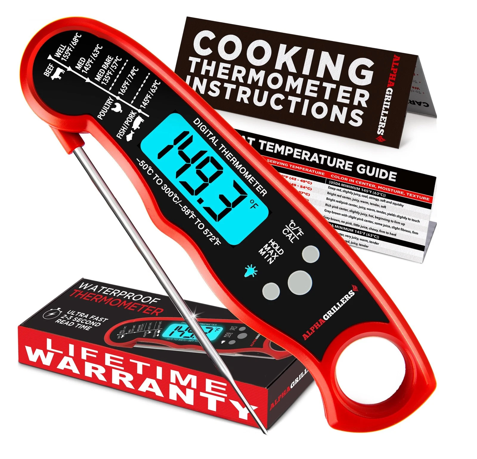 Alpha Grillers Meat Thermometer Digital – Instant Read Food Thermometer for Cook
Opens in a new wind