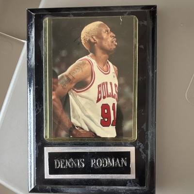 Dennis Rodman Chicago Bulls Card #91 Basketball NBA Wood Display Plaque