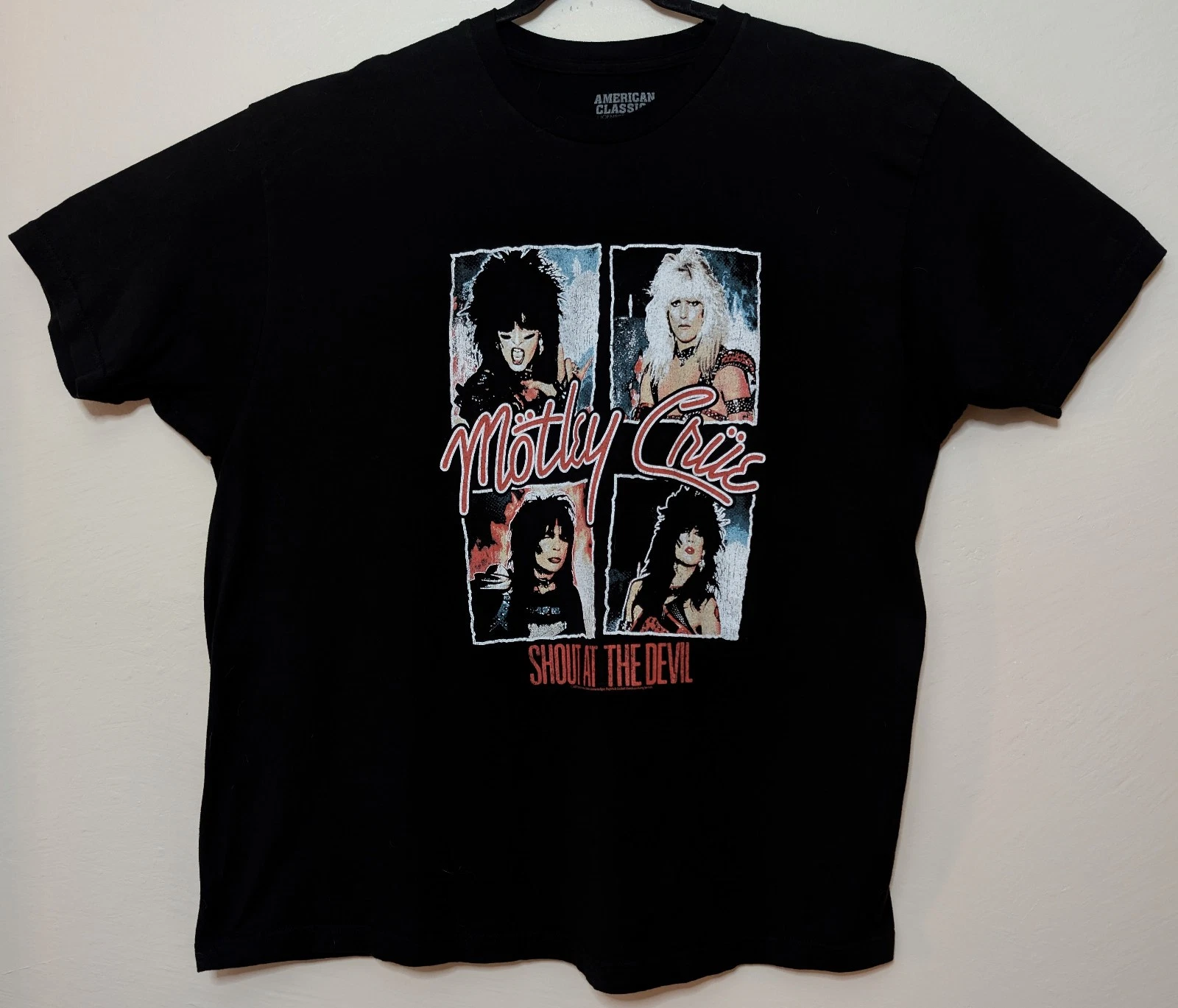 Motley Crue Shout At The Devil 2XL Black Shirt 24.5" W X 32" L RN 93846