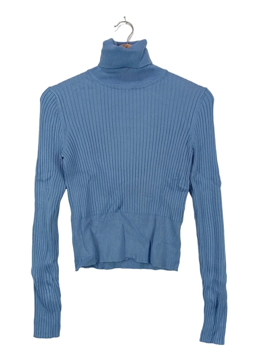 Sweat Zara Femme Bleu - Coton - Taille L - Ourlet Brut - Très Bon état
