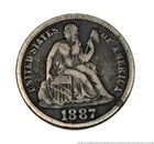 Fantastic Condition 1887 P Philadelphia Seated Liberty Dime Silver 10C Coin