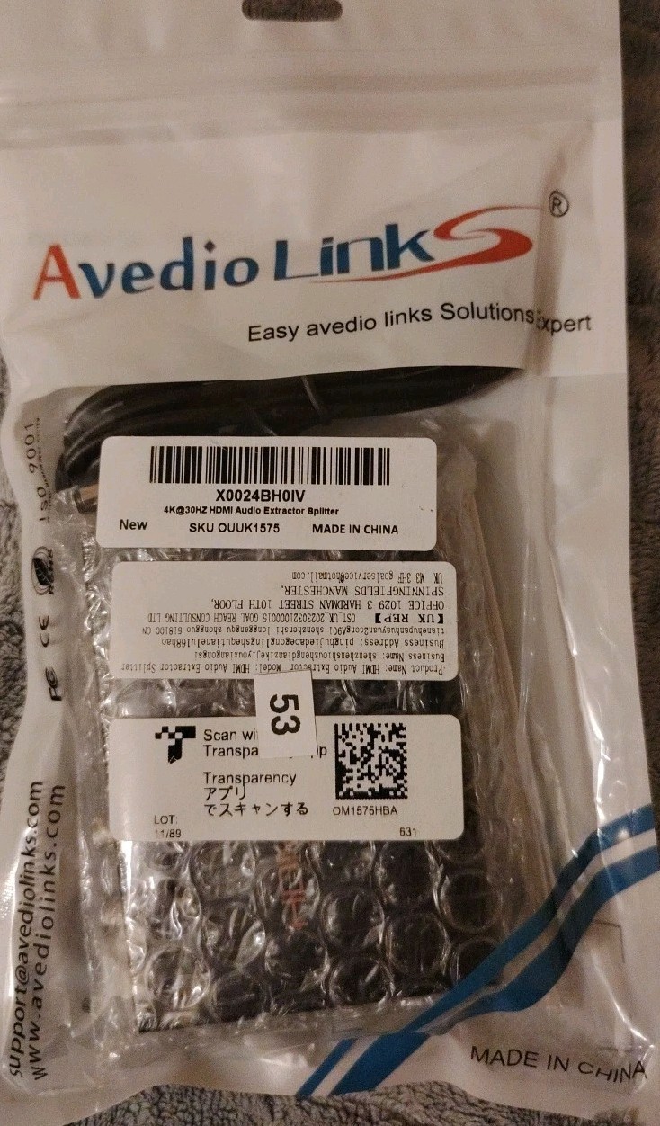 Avedio Links 4K@30HZ HDMI Audio Extractor Splitter, Hdmi to Hdmi Audio Converter
