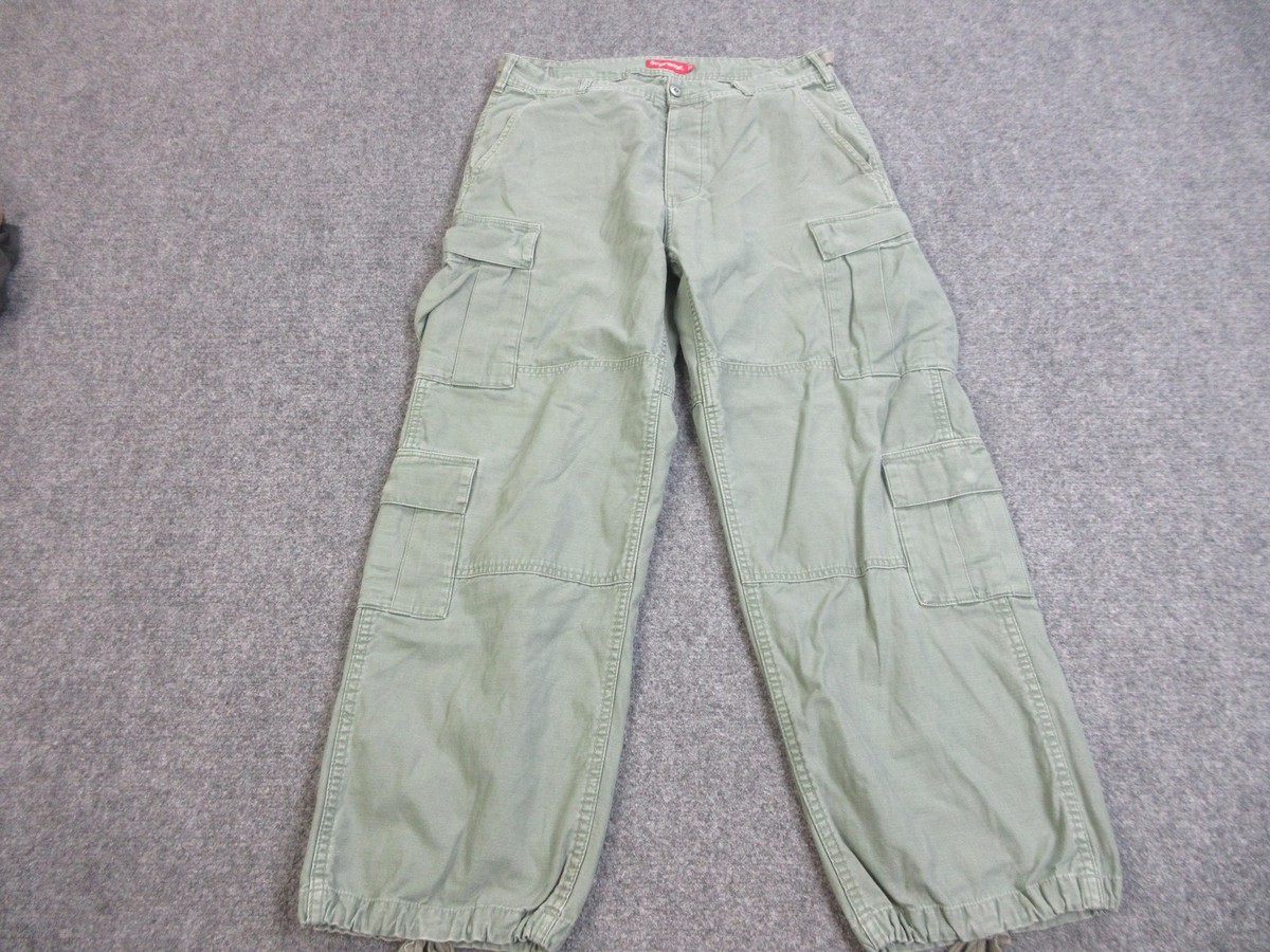 Supreme Cargo Pants Mens 32 Green Utility Drawstring Hem Multi