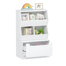 Kids Toy Storage Organizer, Bookshelf for Kids and Bookcase with Drawer, Chil...