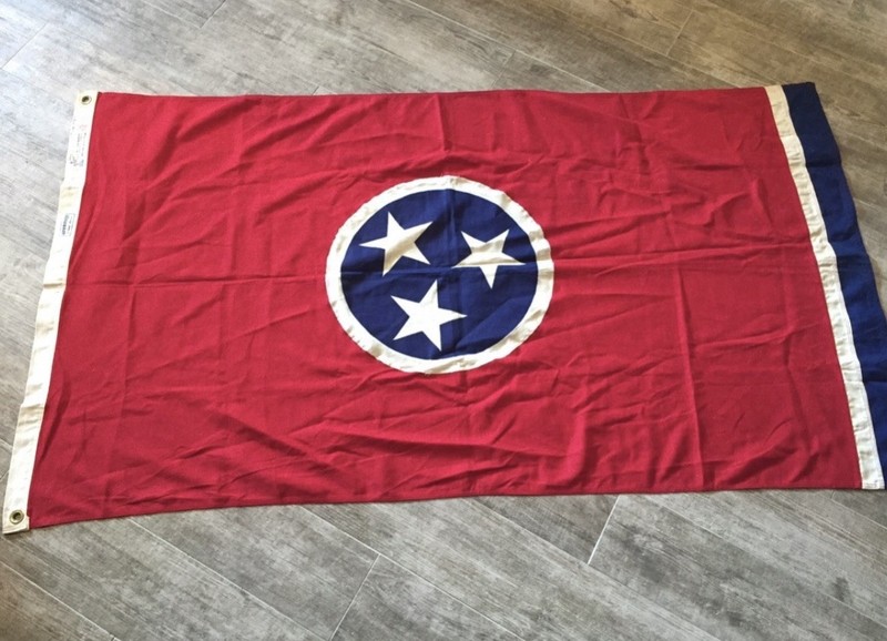 Vintage Dettra Cotton 3 X 5 Tennessee State Flag Bull Dog Bunting