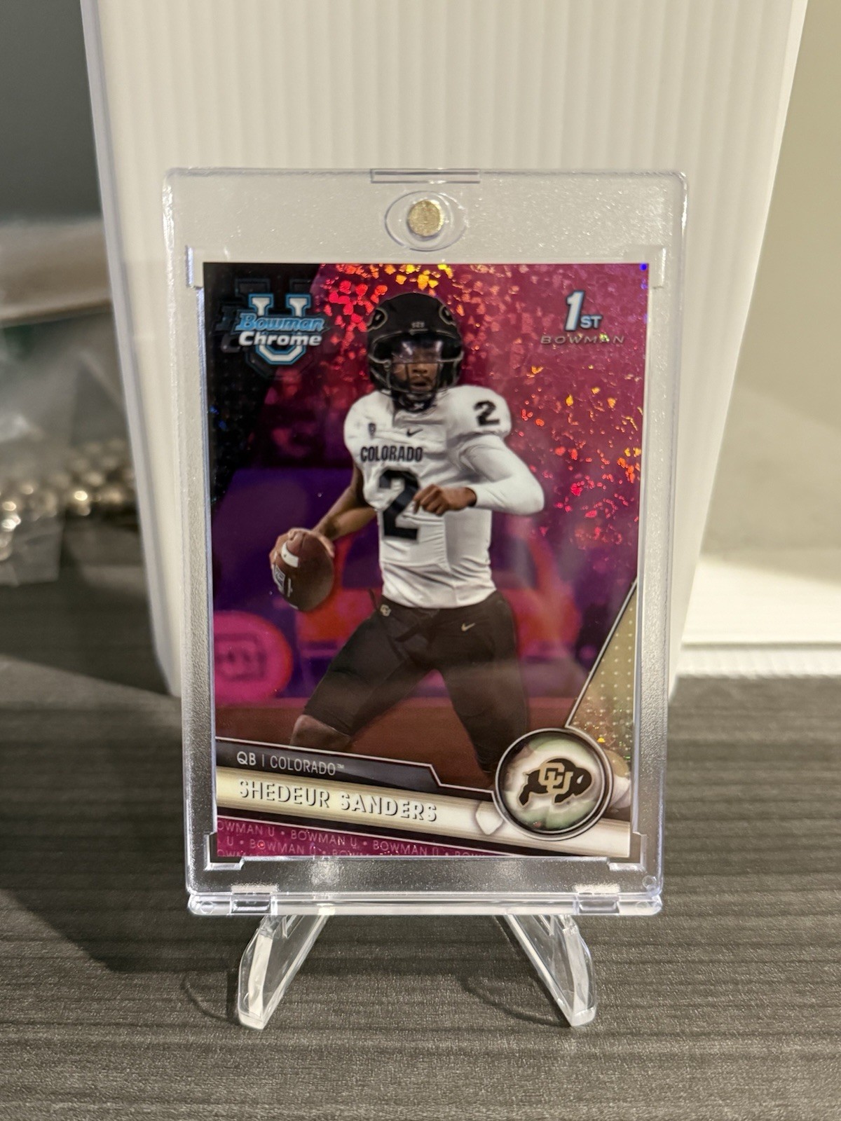 2023 Bowman U Chrome Shedeur Sanders #16 Fuchsia Diamond Refractor /150 🔥🏈