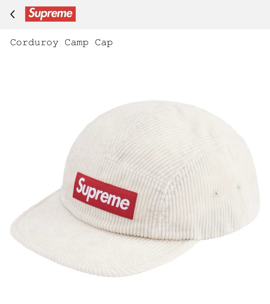 New Supreme Corduroy Camp Cap Hat Stone White FW24 | eBay
