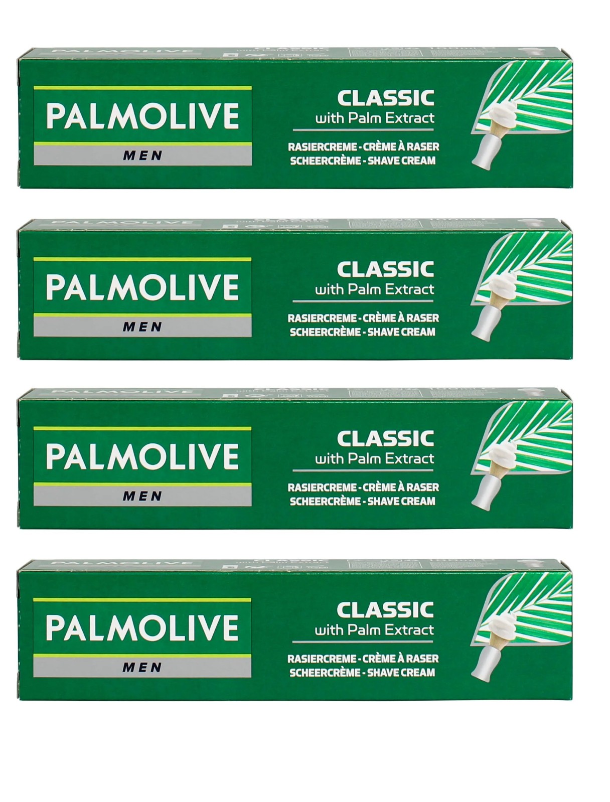 4 x Palmolive Classic Lather Shave Cream with Palm Extract 100ml