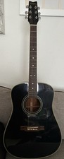 Washburn 6-String Dreadnought Acoustic Guitar Black Right-Handed Gig Bag