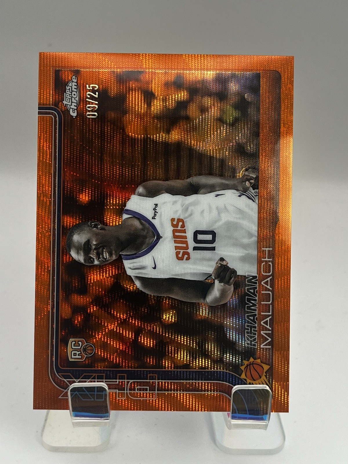 2025-26 Topps Chrome - Khaman Maluach #260 Orange Wave Refractor /25 (RC)
